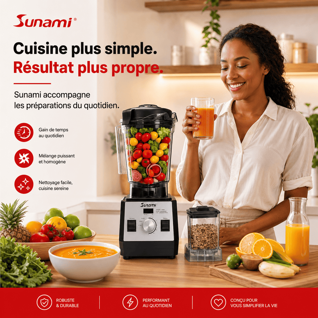Sunami opus: Mixeur haute performance  Turbocrush - (Version améliorée 2026)